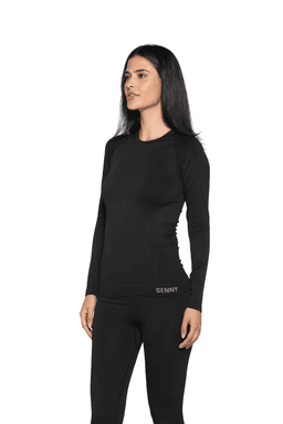 Camiseta Primera capa Mujer compresion Cobre Negro S