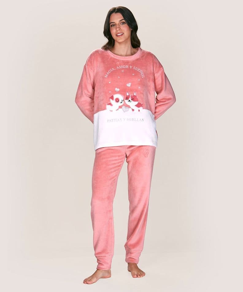 Pijama Polar Mujer | Abrigo y Dulzura - LADY GENNY Coral S