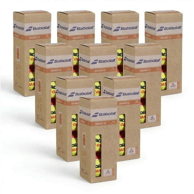 ESPECIAL 10 CAJAS PELOTAS TENIS BABOLAT ORANGE - 3 UNIDADES POR CAJA