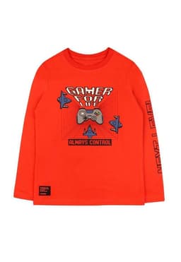 Polera boys estampada attitude 238 Naranjo 2