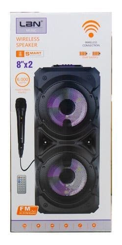 Parlante Karaoke Portatil Bluetooth F8 Con Microfono Lbn Negro