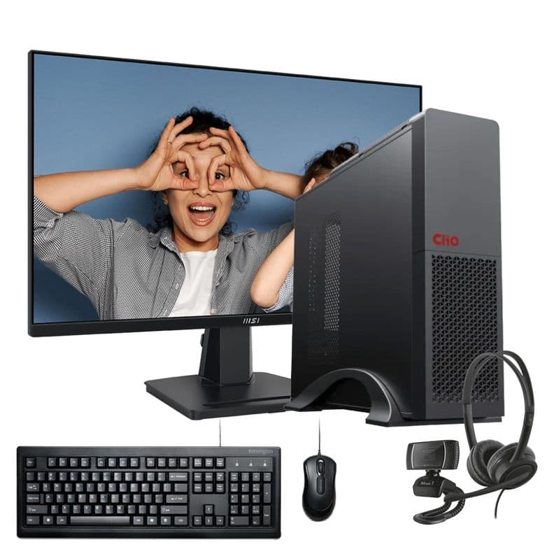 PC mini + MONITOR 24 + Perif: INTEL CORE i5 14400 32Gb DDR5 1Tb UHD 730 WiFi Negro