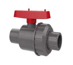 Valvula de Bola Pvc 1" 32 mm Una Amer Hilo Flowmak Gris