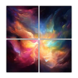 Cuatro Pinturas Abstractas Con Detalles Hermosos 80x80 Cm