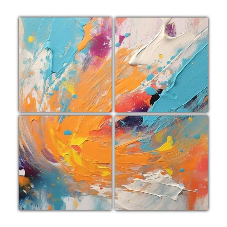 Cuadro Abstracto Pallette Knife Inspiracion 80x80 Cm