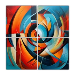 Cuatro Artes Decorativo Para Sala Arte Abstracto 80x80 Cm