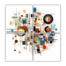 Cuadros Abstraccion Composicion Dinamica 80x80 Cm