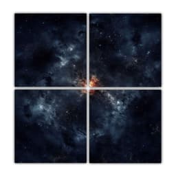 Cuadros Artesanales De Finas Lineas En Nebulosa 80x80 Cm
