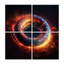 Pintura Decorativa De Chen Vibrante Con Anillo 60x60 Cm
