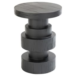 Mesa Lateral Tainan de madera estilo pieza de ajedrez Negro