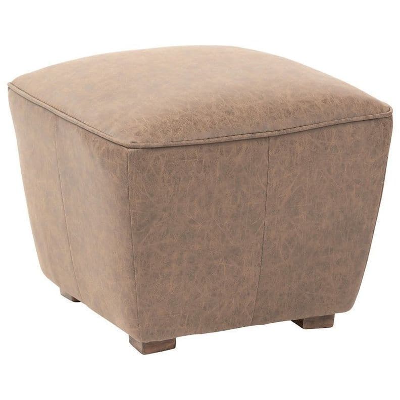 Piso Nantou de eco cuero, estructura y patas de madera Beige