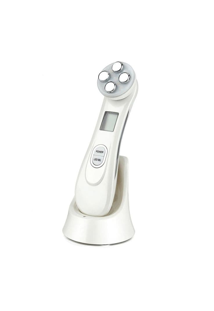 Radiofrecuencia Facial Masoterapia LED Luz EMS Masajeador 6 en 1 Blanco