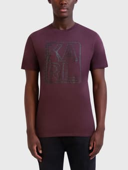 Polera grafica con perfil Burdeo M