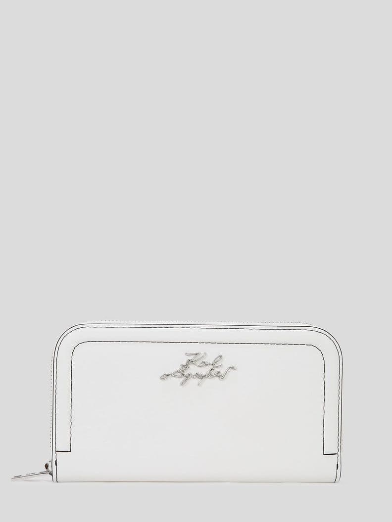 Billetera con firma metalica Blanco Karl Lagerfeld