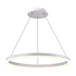LAMPARA COLGANTE LED REDONDA 30W LUZ CALIDA ARO 50 BLANCA Blanco