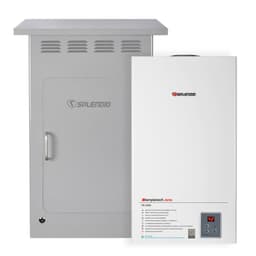 Pack Calefont 14L Tiro Natural Gas Licuado + Gabinete Blanco