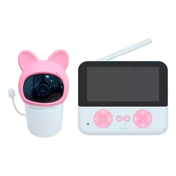 Camara Monitor Vigilancia Nocturna Para Bebes Con Microfono Rosado