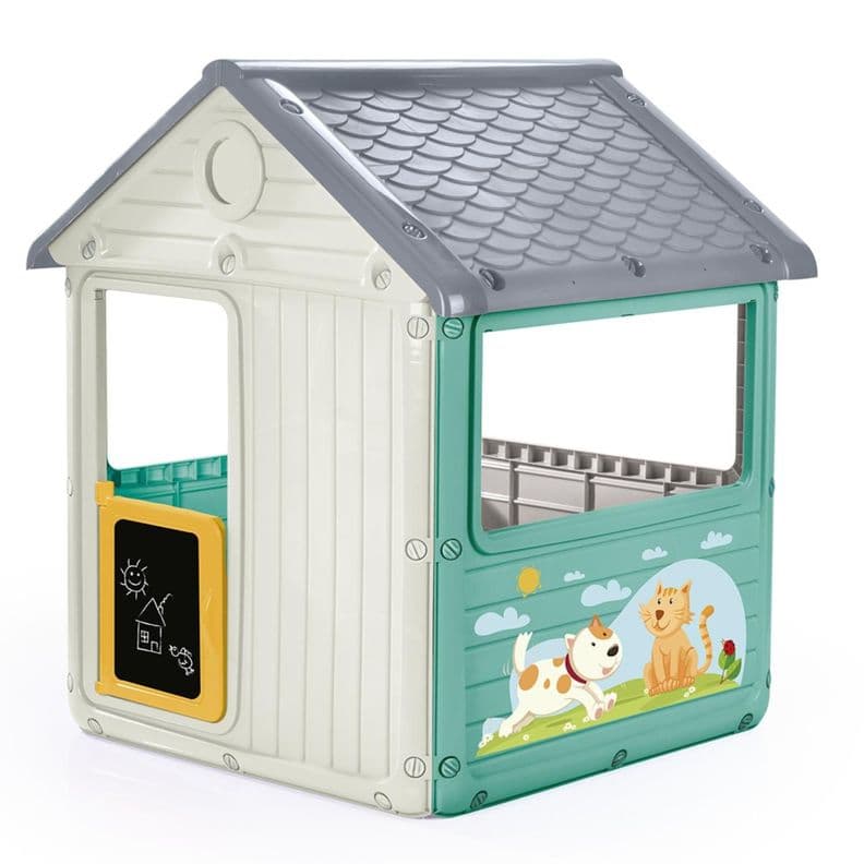Casa de juego blanca celeste 125 x 100 x 104 cm Dolu azul claro