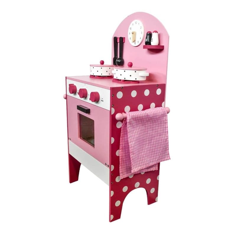 Cocina De Madera Rosada + Accesorios 43,5X23,5X70 Gamepower Rosado