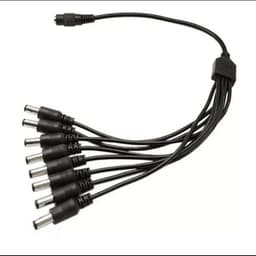 Cable Poder Splitter Camara Seguridad 8 Salidas Jack 5.5*2.5 Negro