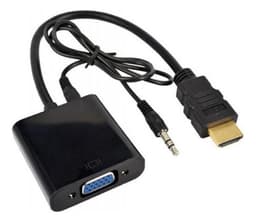Conversor De Hdmi A Vga Con Audio Cable Adaptador Full Hd Negro