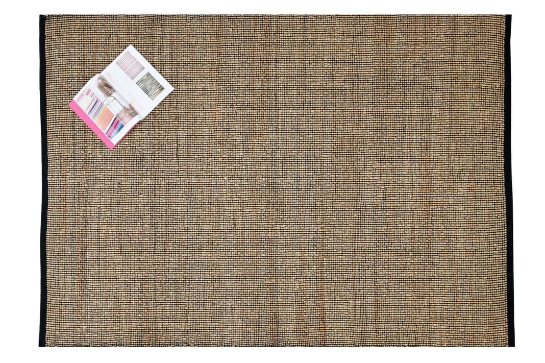 Alfombra Deco Yute Algodon PXP Negro Moderno Natural1,8x2,7 mts Diseno 10 L