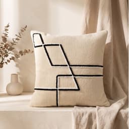 Set 2 Fundas de Cojin Tufting Geometrico Abstracto Beige 45x45 cm Coleccion Bauhaus Berlin