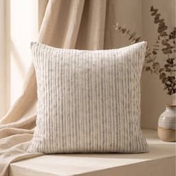 Set 2 Fundas de Cojin Peluche Rayas Bicolor Gris 45x45 cm Coleccion Safari Kalahari