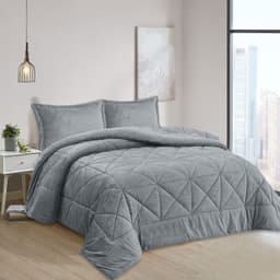 Plumon Babycord gris 2 Plazas