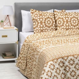 CUBRECAMA ESTAMPADO 2 PLAZAS CAFE