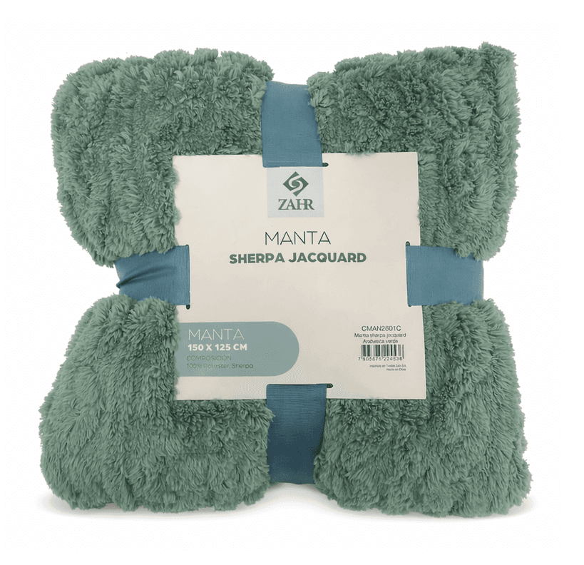 MANTA JACQUARD SHERPA VERDE