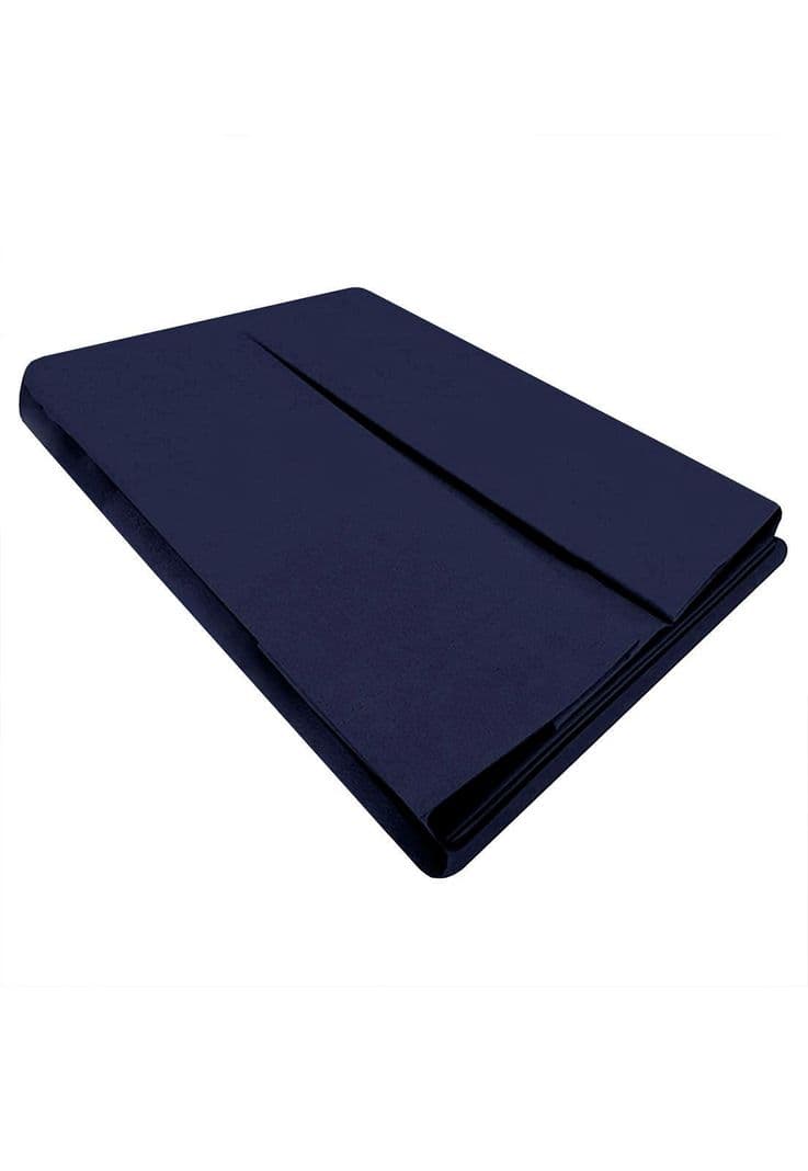 Faldon 200 hilos 1 plaza liso azul