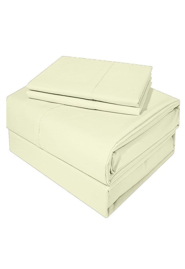 Juego de sabanas 200 hilos 1,5 plaza diversion liso crudo Beige Natural