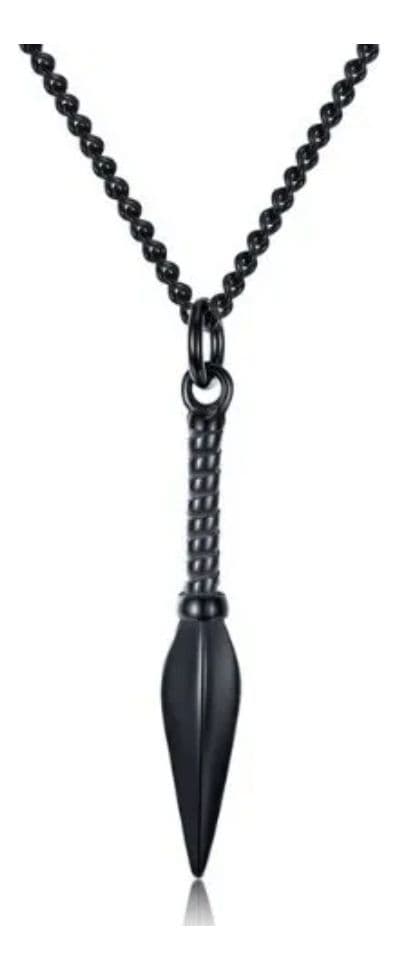 Collar De Kunai Black Titanio Hombre Mujer Moda Negro