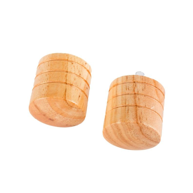 Pack 2 Unidades Terminal Tope De Madera Natural 28 Mm Cafe Claro