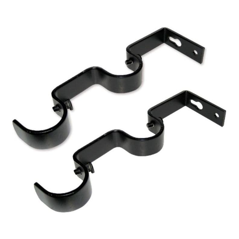 Pack 2 Unidades Soporte Doble Muro De Metal Negro 19/28 Mm
