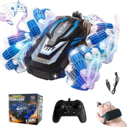 Auto Rc De Truco Control Remoto Drift Dual Luz M sica Ninos Azul