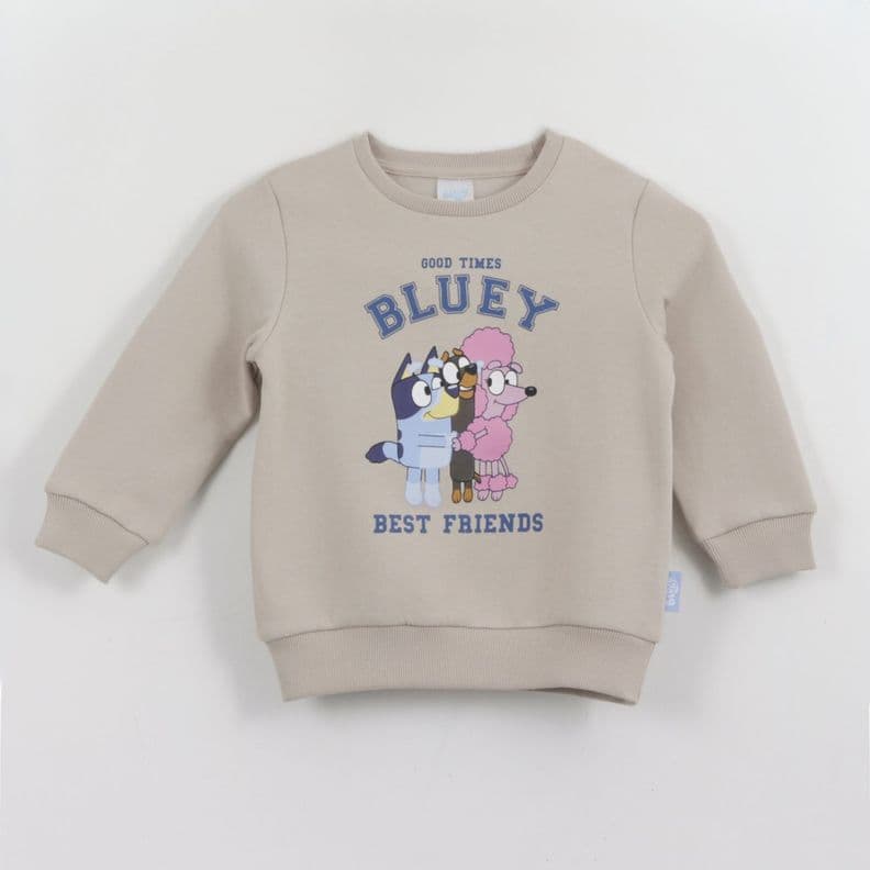 Poleron Cerrado Nino Best Friends Beige Bluey 2