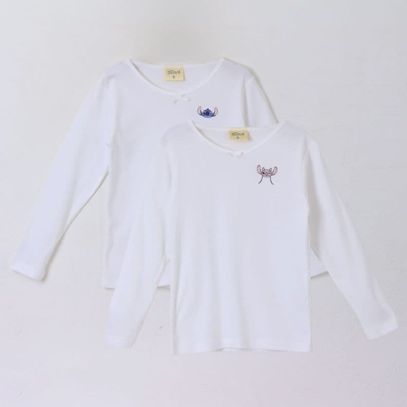 Bipack Camiseta Escolar Nina Manga Larga Blanco Lilo Stitch 12