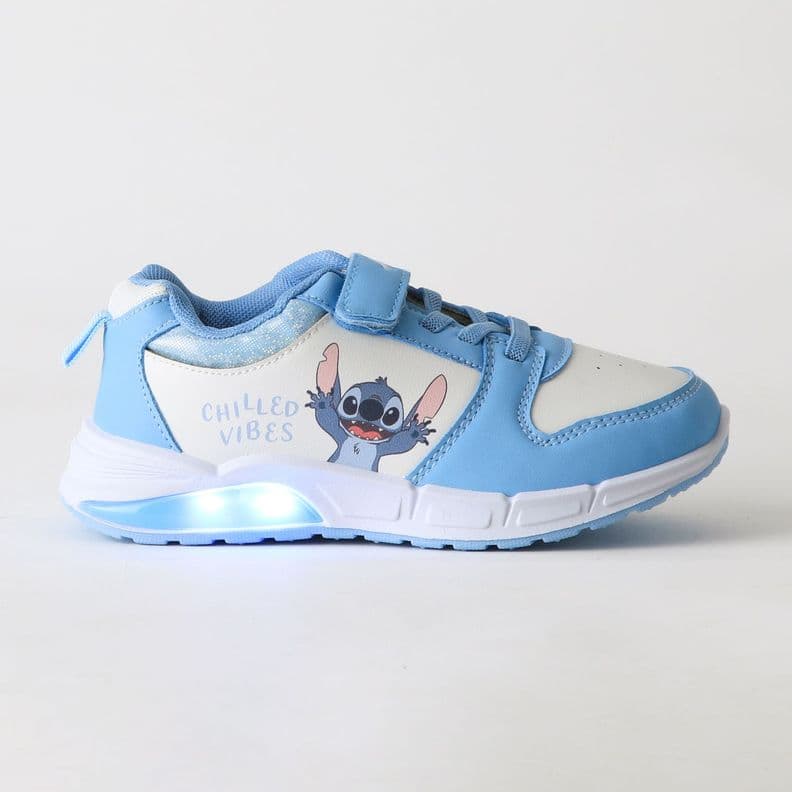 Zapatilla Luces Nina Velcro Lilo & Stitch Azul Disney Celeste 24