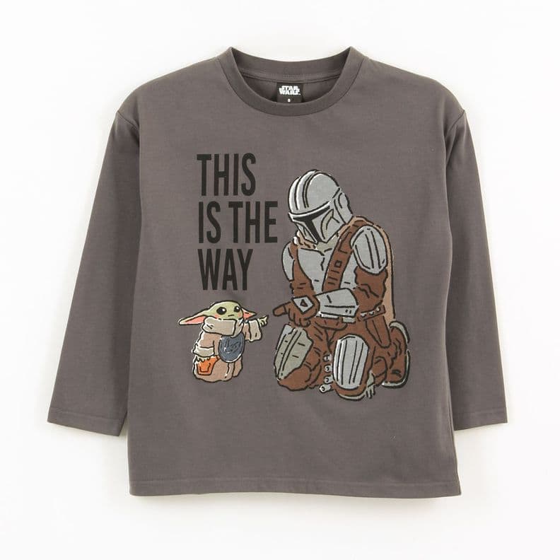 Polera Manga Larga Nino The Mandalorian Gris Star Wars 6