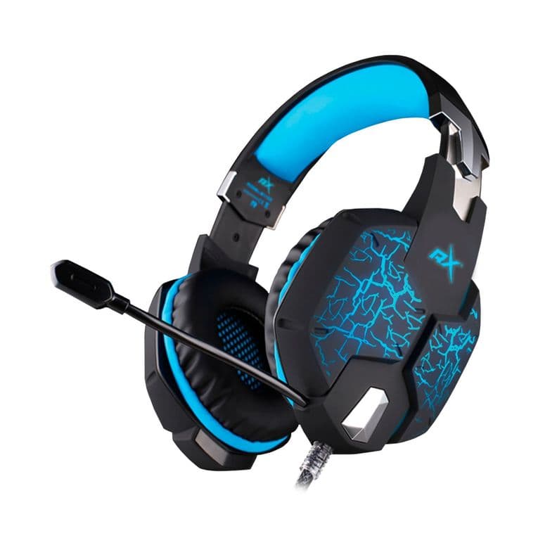 Audifono Gamer Premiun PC PS4 Mic Flexible 35mm Azul