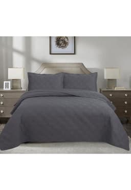 QUILT ANDES LISO MARENGO 1.5 PLAZAS Gris Oscuro Set