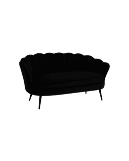 SOFA SHELL ESTRUTURA NEGRA DE TERCIOPELO 3 CUERPOS Negro