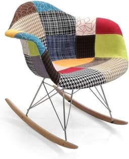 MECEDORA SILLA ROCKING ASIENTO PATCH CHENILLE Naranjo