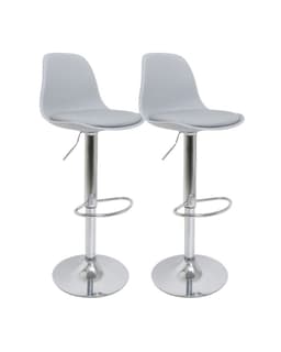 Pack 2 Sillas Altas Taburetes Nicky Ajustables Gris