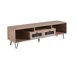 RACK DE TV PARIS 150CM 2 CAJONES MINIMALISTA - CAFE CLARO