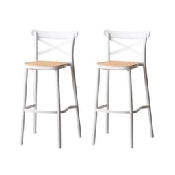 PACK 2 TABURETE PISO SENA 75CM POLIPROPILENO ASIENTO RESISTENTE Blanco