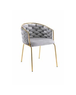 Sitial Arthur Terciopelo Gold Gris