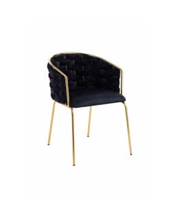 Sitial Arthur Terciopelo Gold Negro